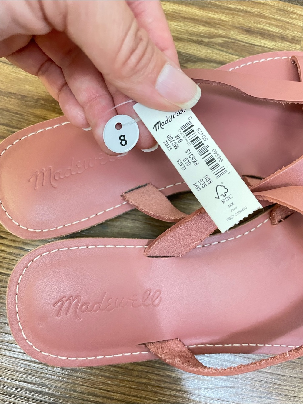 NEW Madewell The Boardwalk Risa Flip Flop in Rose Dust - Picture 4 of 6